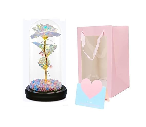 Artificial Tulips in Crystal Box