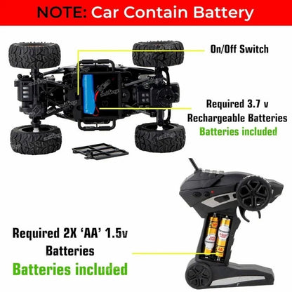 Remote Controlled Rock Crawler Monster Truck Toy Vehicle for Kids.