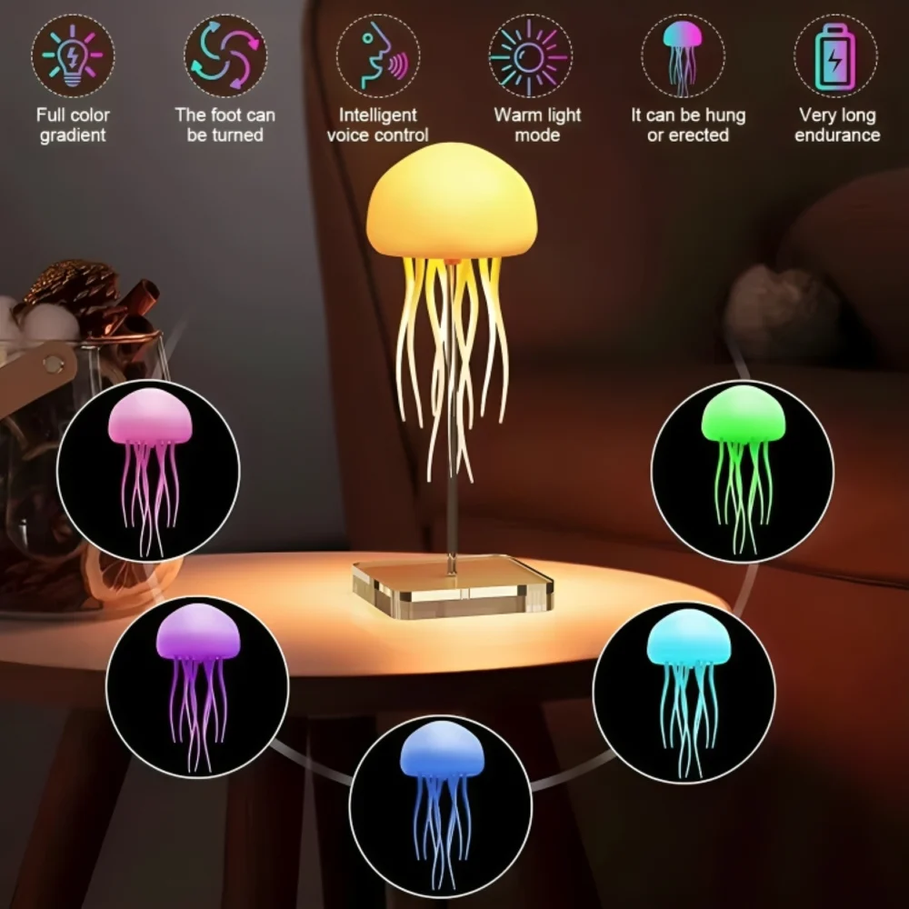 Giftoo Aurora Jellyfish Mood Light Lamp with Tentacles Hanging USB-C