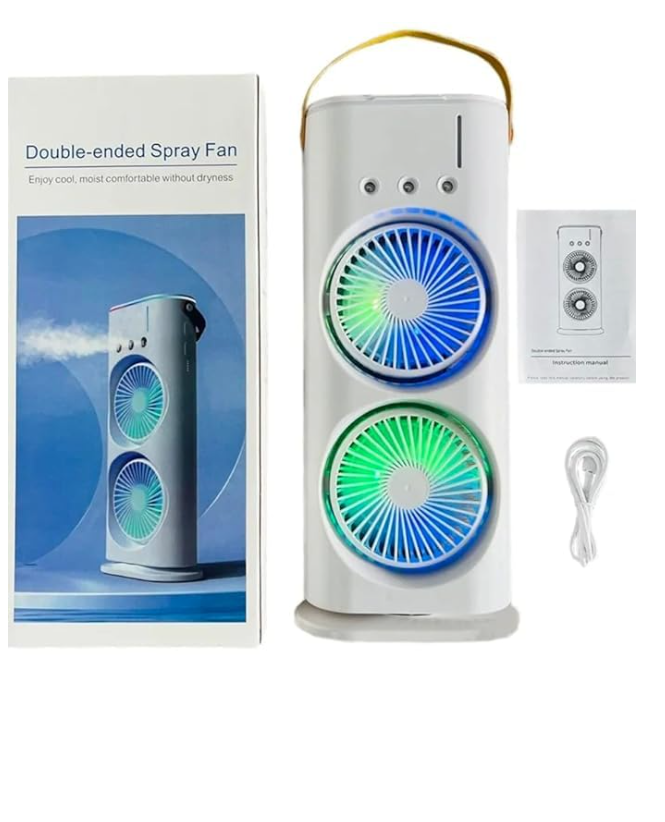 Electric Fan Desktop Double-head Powerful Air Cooler (1 Pc  With Remote)